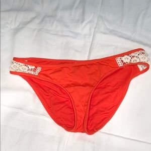 NWOT Lucky Brand Orange Lace Bikini Bottoms